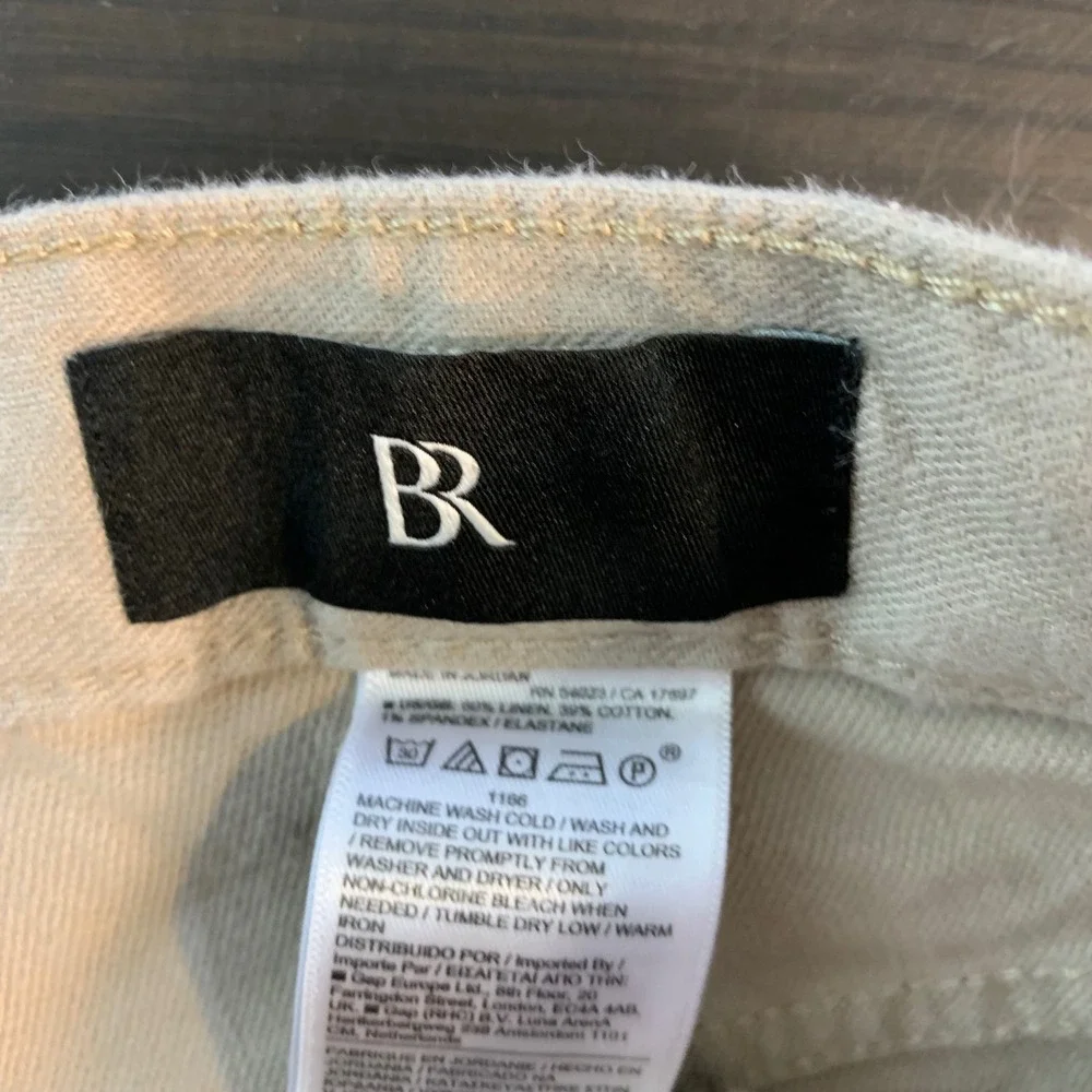 Banana Republic Mens Traveler Slim Linen‎ Cotton Pants Khaki Tan 34x30 (36x28.5)